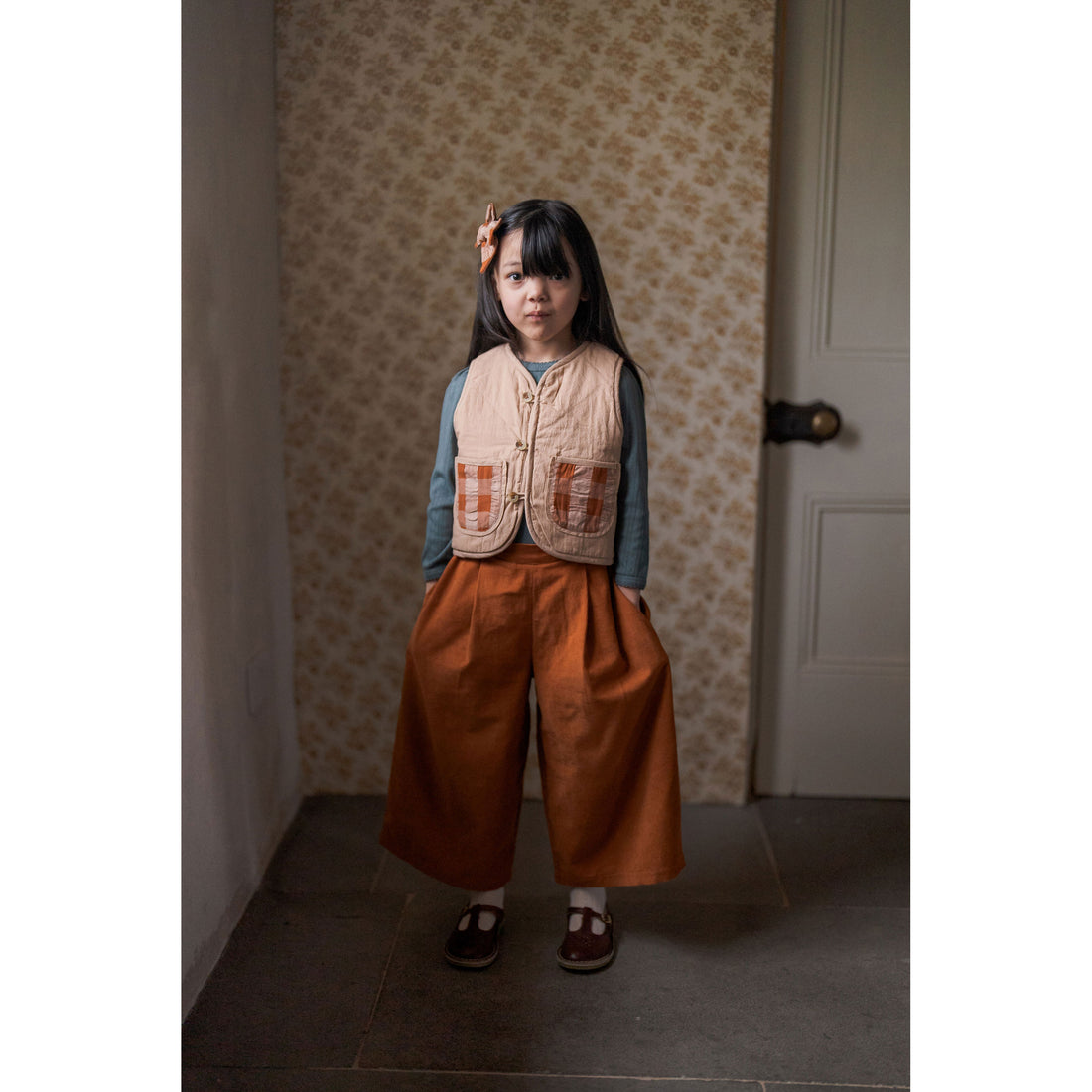 Little Cotton Clothes Seersucker Gingham Josie Reversible Waistcoat