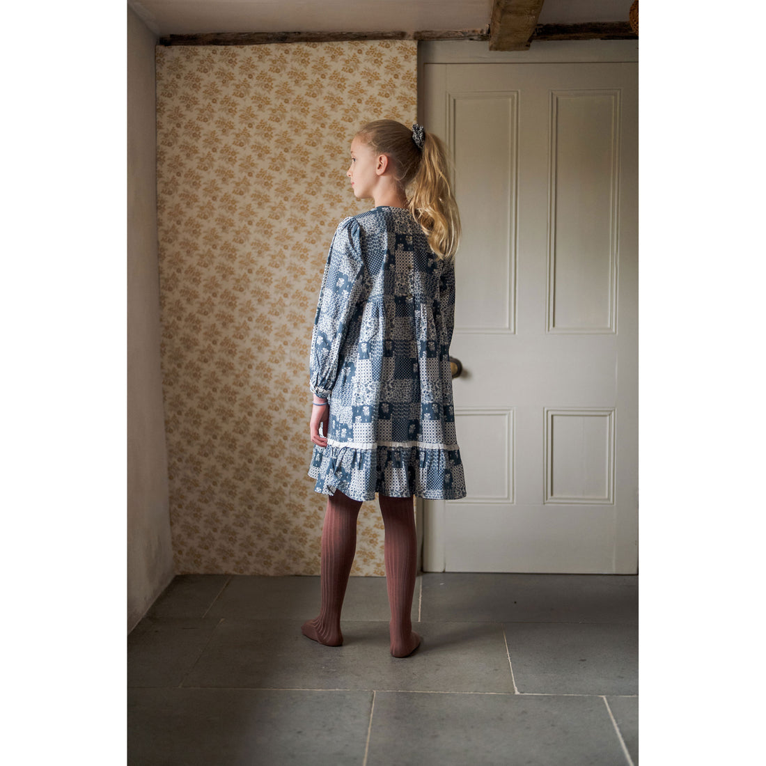 Little Cotton Clothes Patchwork Print Floral Dress