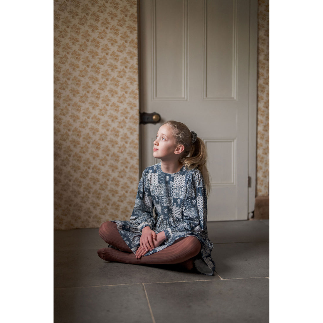Little Cotton Clothes Patchwork Print Floral Dress