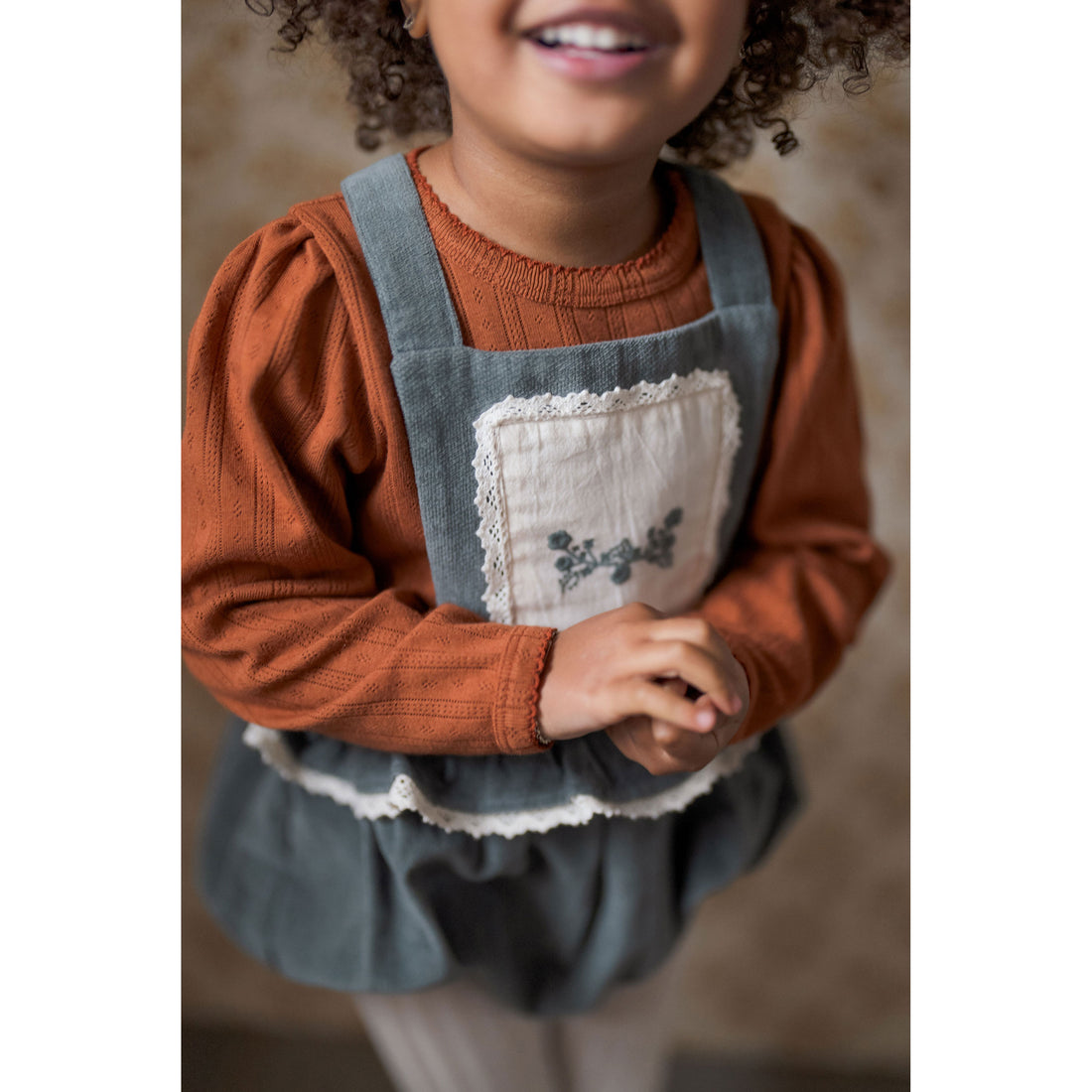 Little Cotton Clothes Blue Velvet Dhalia Romper