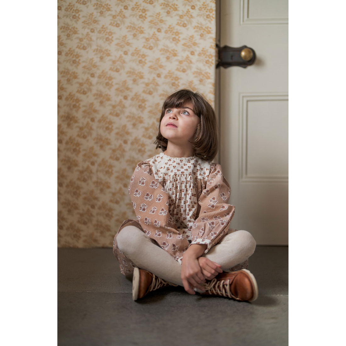 Little Cotton Clothes Hollyhock Floral Nessa Dress