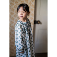 Little Cotton Clothes Hollyhock Floral Teal Kate Dress