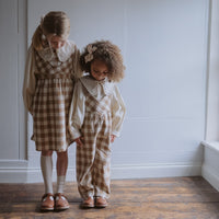 Little Cotton Clothes Cinnamon Gingham Organic Dorothea Pinafore