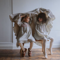 Little Cotton Clothes Cowslip Floral In Fog Organic Lina Dress