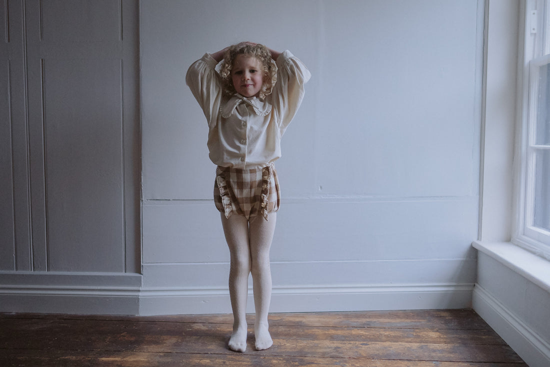 Little Cotton Clothes Cinnamon Gingham Organic Dorit Bloomers