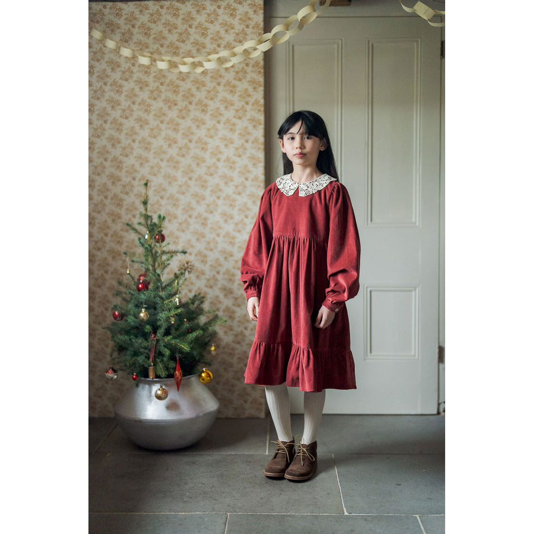 Little Cotton Clothes Apple Butter Velvet Mila Dress