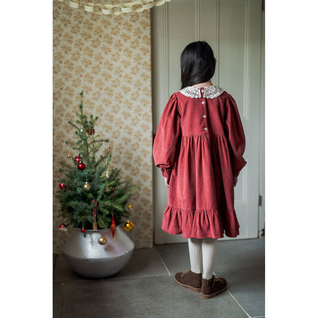 Little Cotton Clothes Apple Butter Velvet Mila Dress