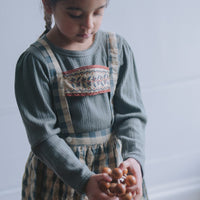 Little Cotton Clothes Seersucker Gingham Fog Organic Heidi Skirt