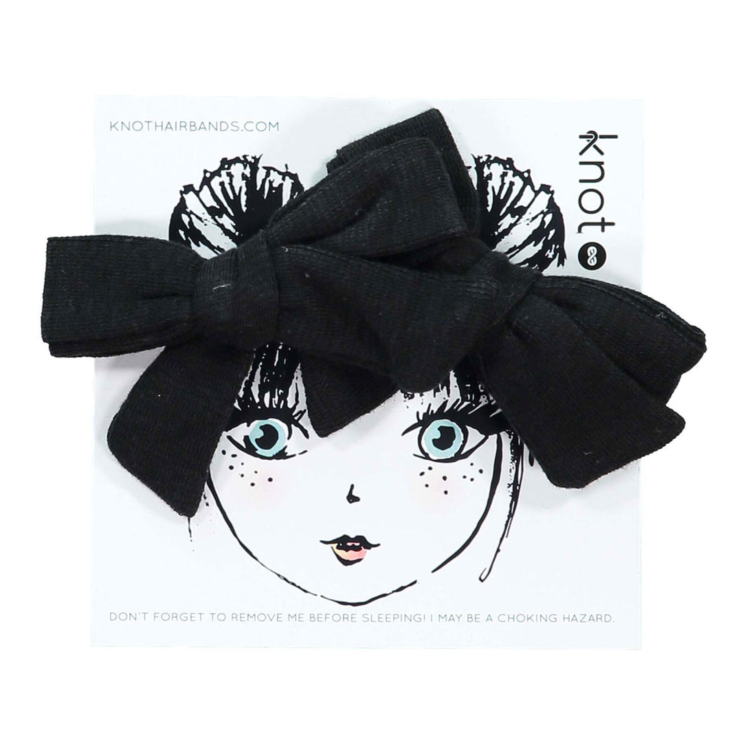 Knot Hairbands  Black Jersey Mini Bow Set