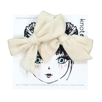 Knot Hairbands  Cream Jersey Mini Bow Set