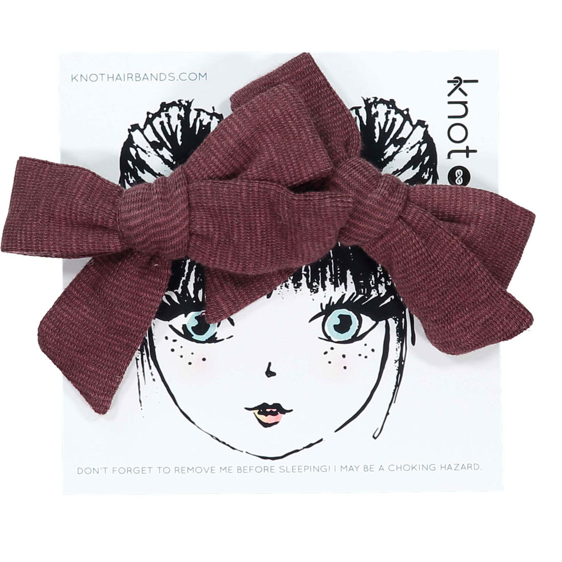 Knot Hairbands  Wine Jersey Mini Bow Set