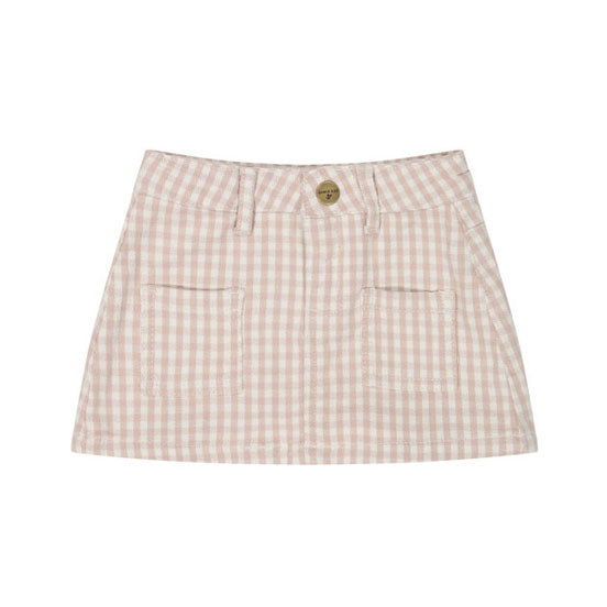 Jamie Kay Georgia Twill Skirt - Gingham Pink