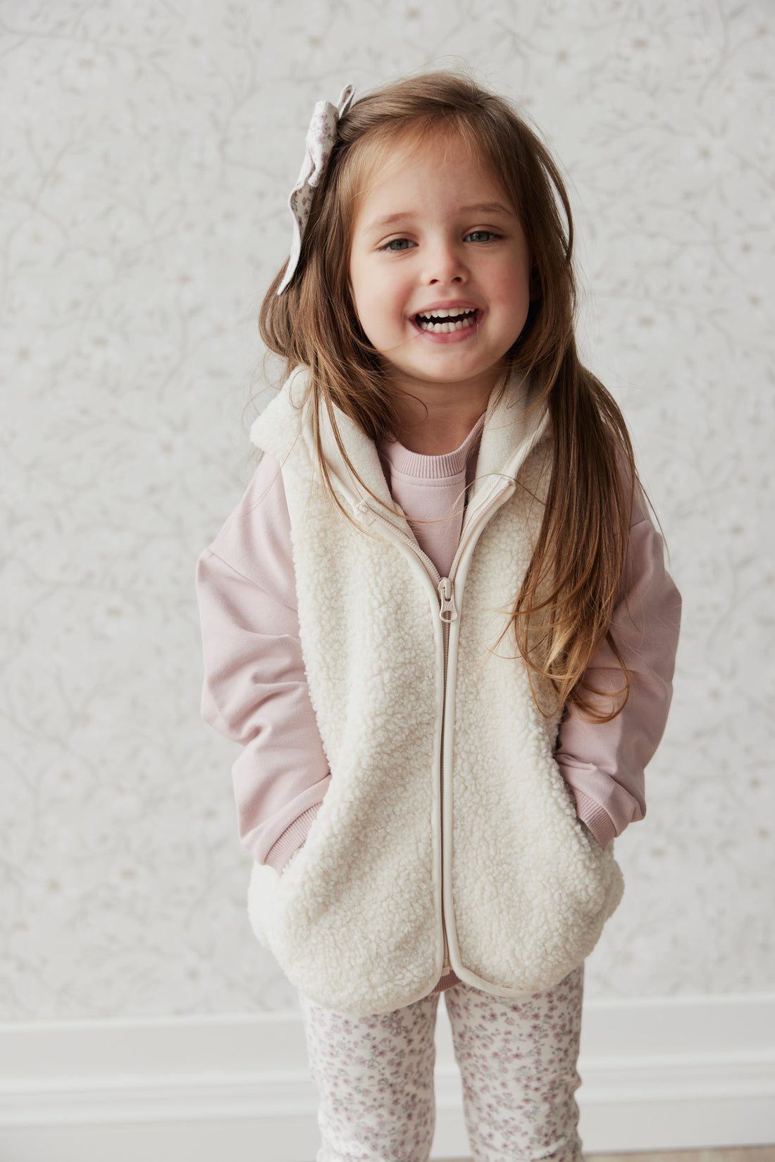 Jamie Kay Kai Recycled Polyester Sherpa Vest - Natural