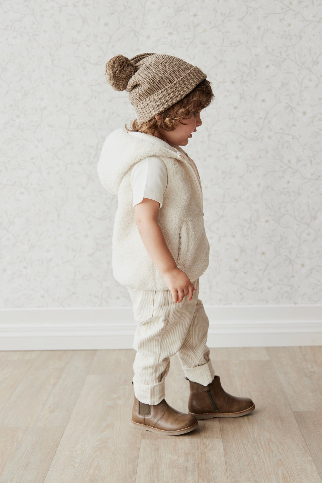 Jamie Kay Kai Recycled Polyester Sherpa Vest - Natural