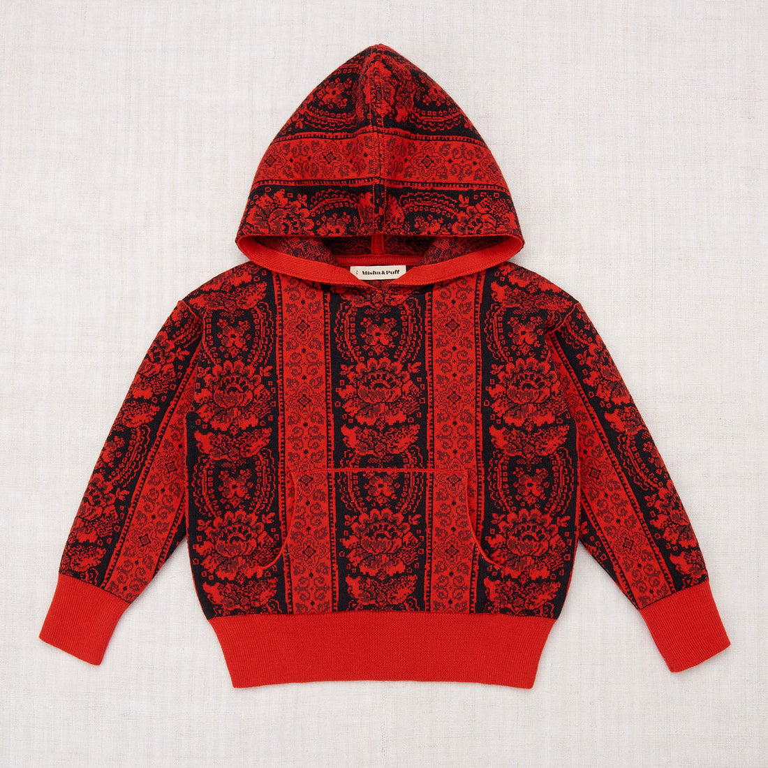 Misha and Puff Jan Hoodie - Red Flame Damask
