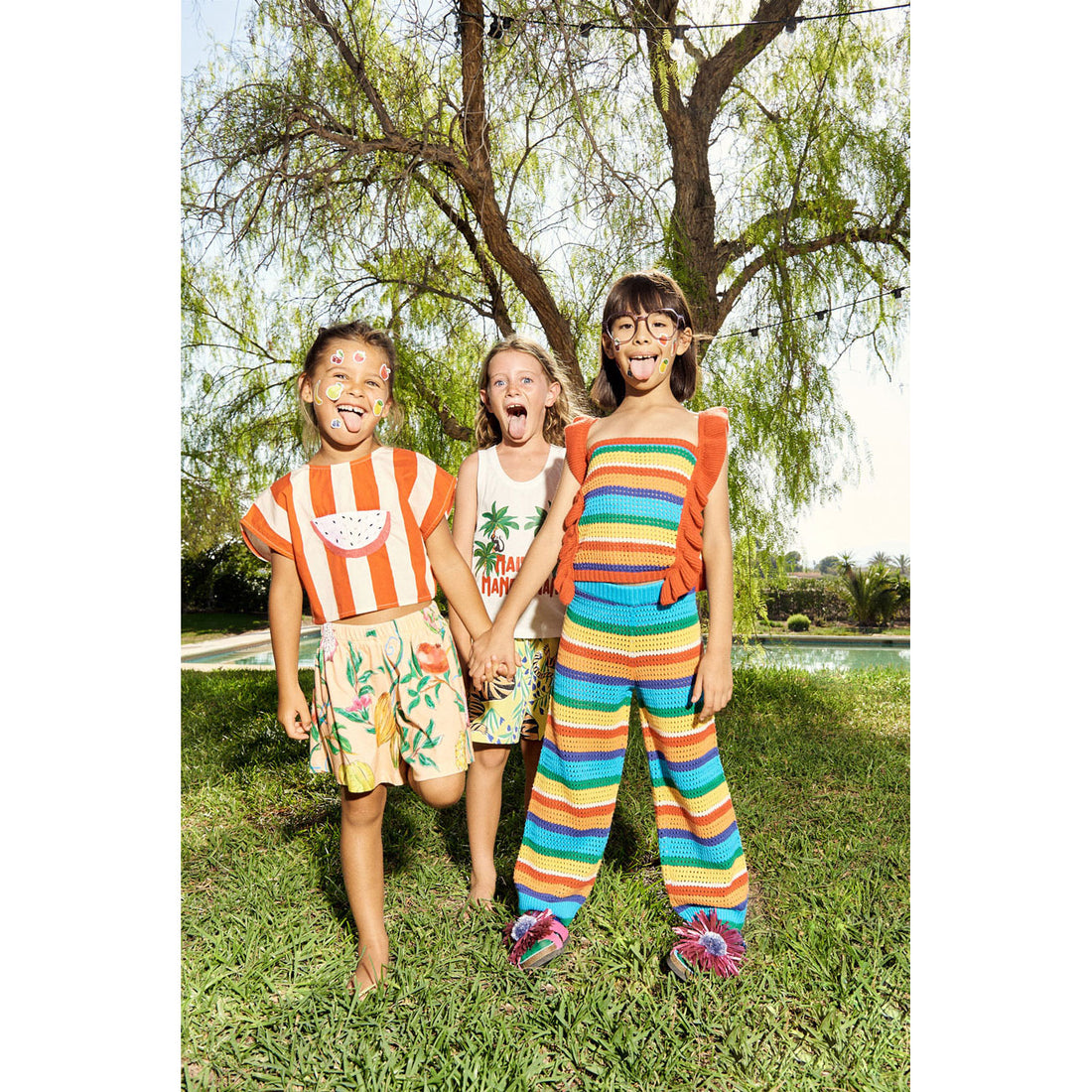 Maison Mangostan White/Red Watermelon Stripes Top