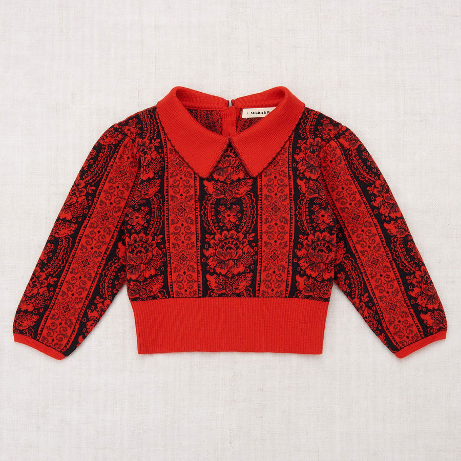 Misha and Puff Joanne Sweater - Red Flame Damask – Ladida