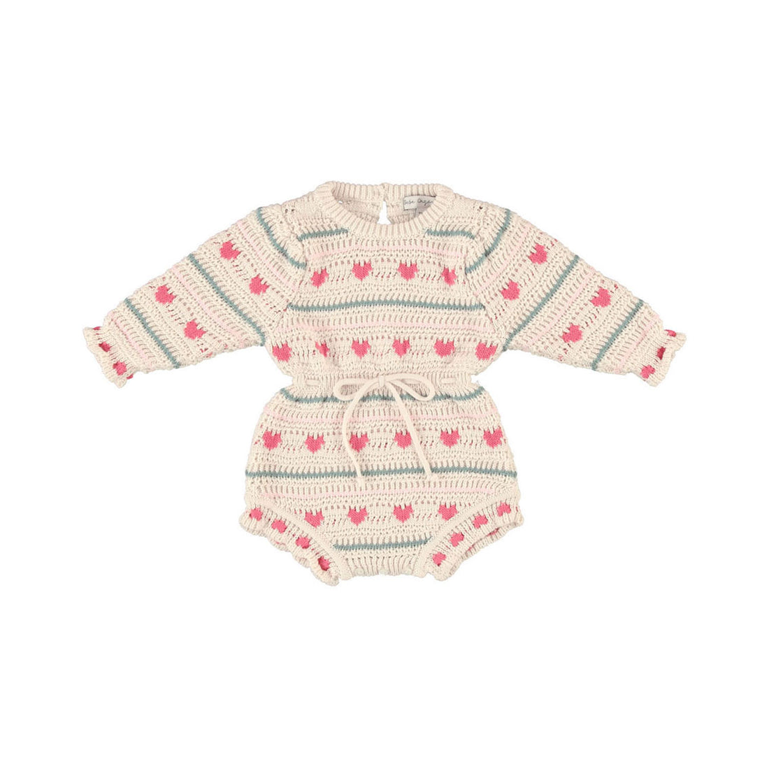 Bebe Organic Heart Knit Josie Romper