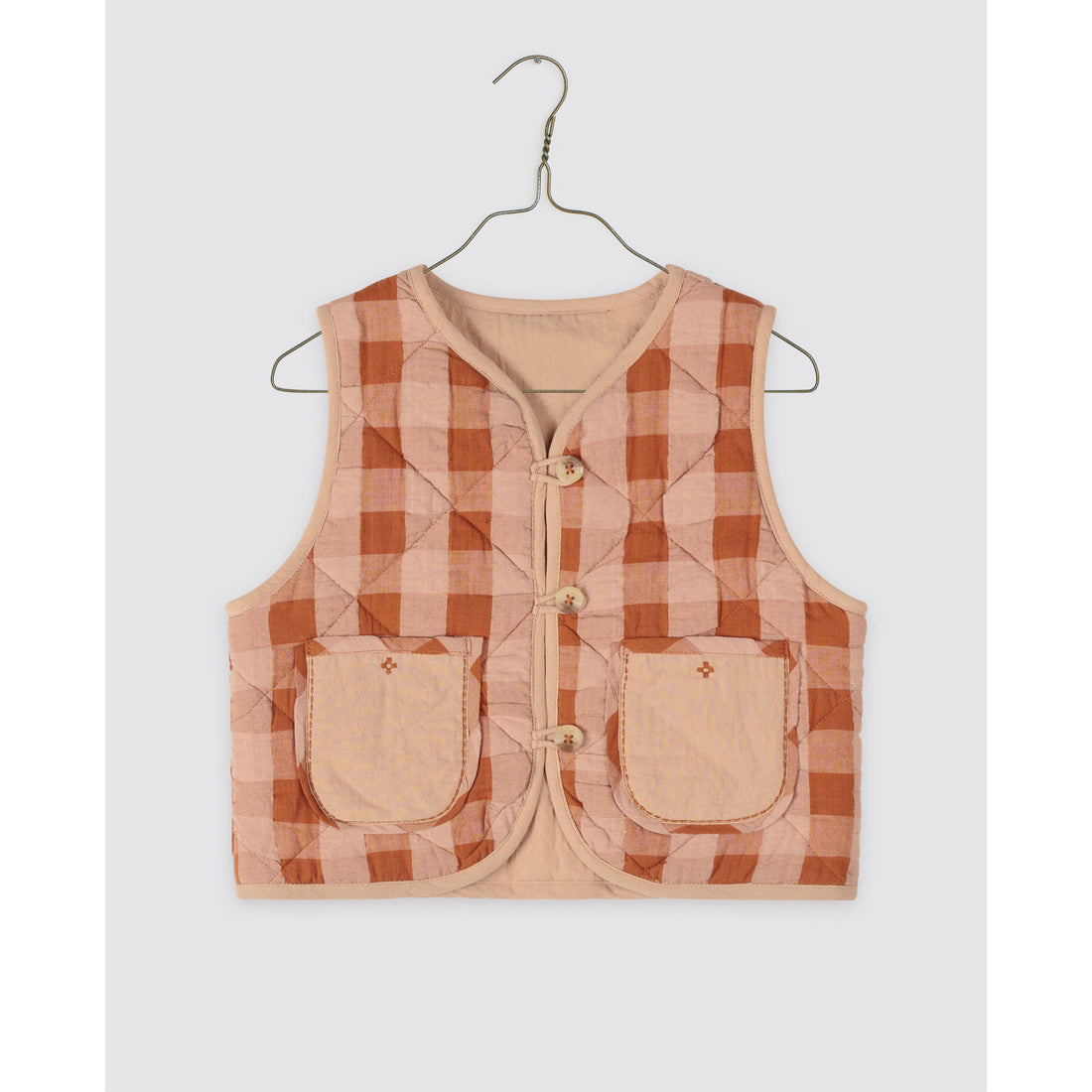 Little Cotton Clothes Seersucker Gingham Josie Reversible Waistcoat