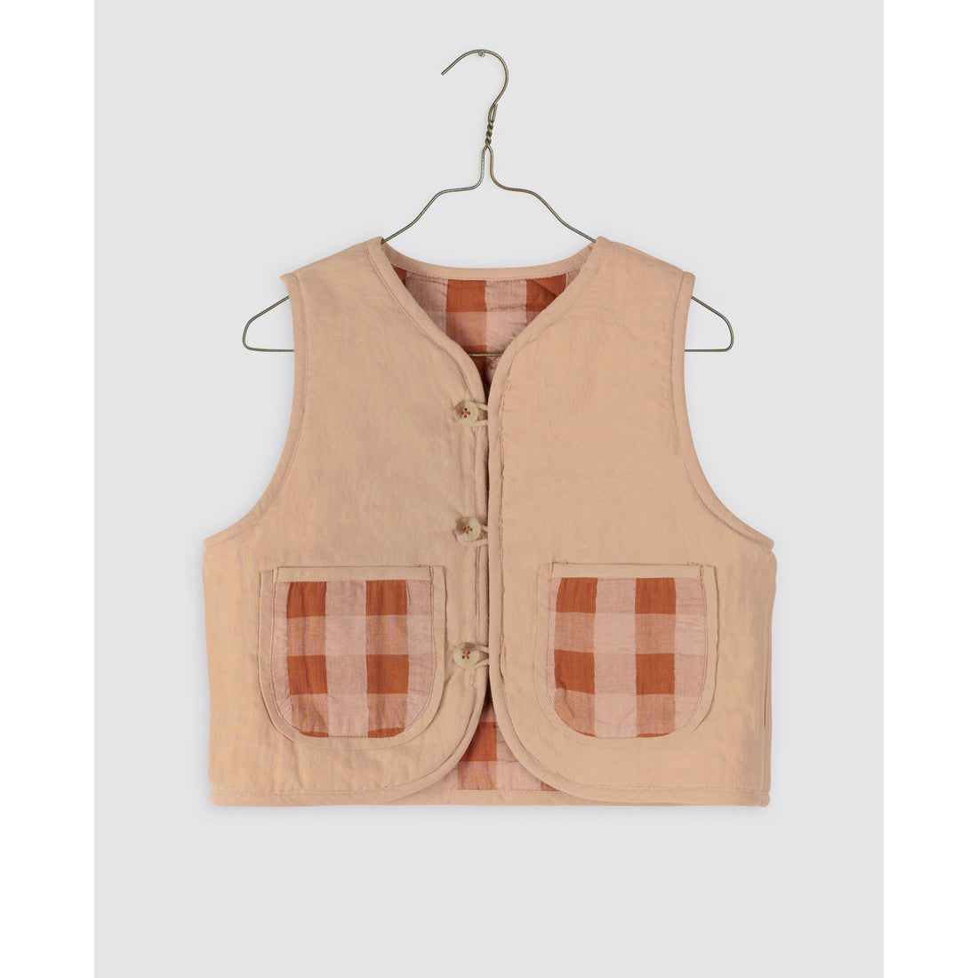 Little Cotton Clothes Seersucker Gingham Josie Reversible Waistcoat
