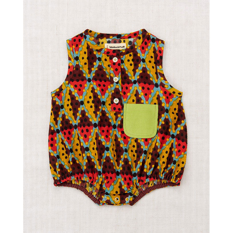 Misha and Puff  Chestnut Harlequin Dots Jude Romper