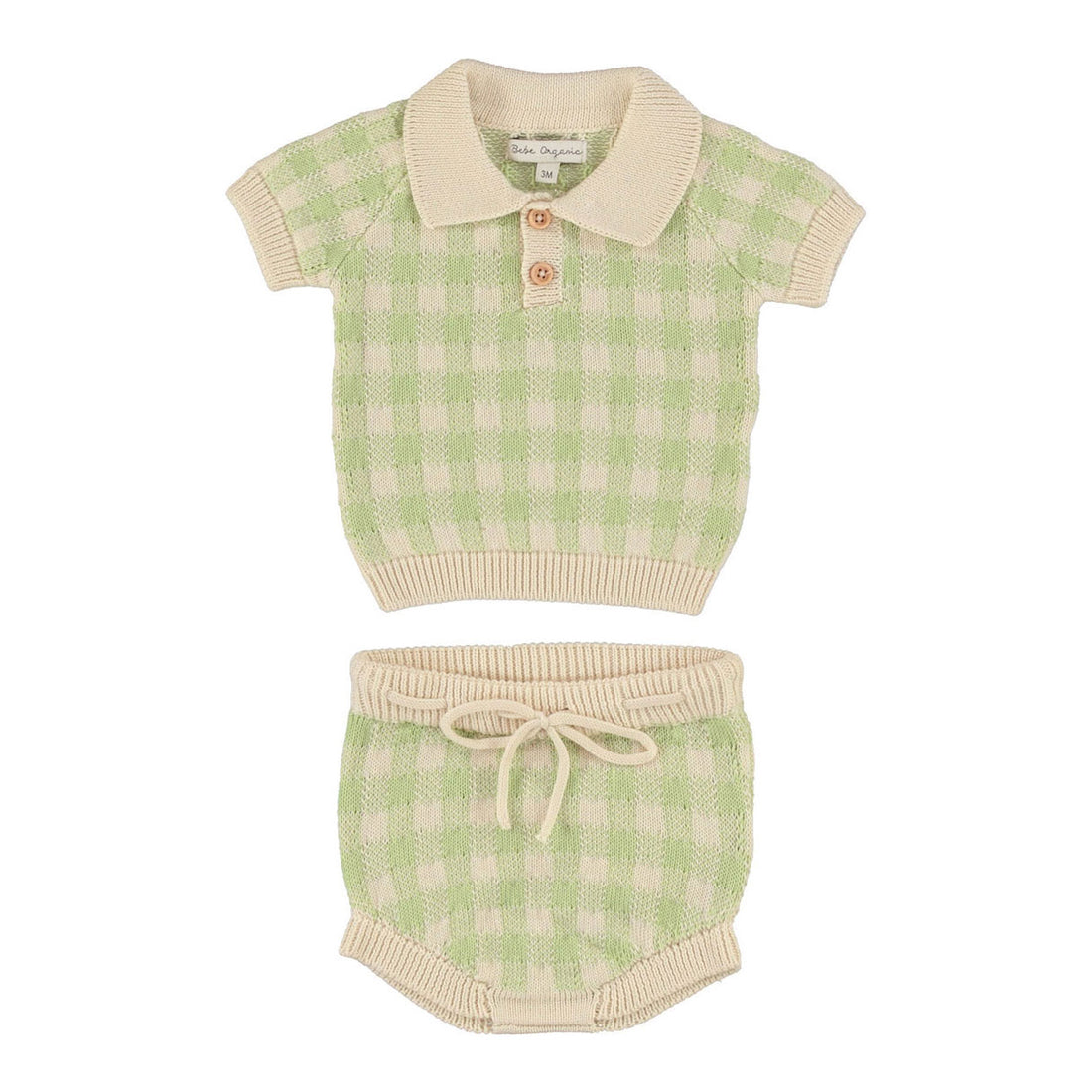 Bebe Organic Gingham Knit June Baby Set