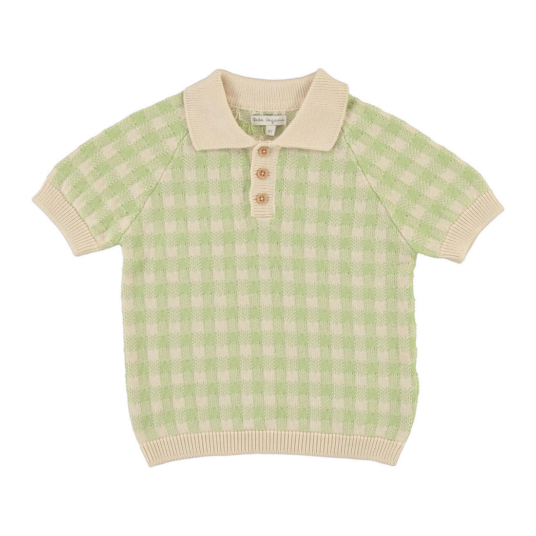 Bebe Organic Gingham Knit June Polo