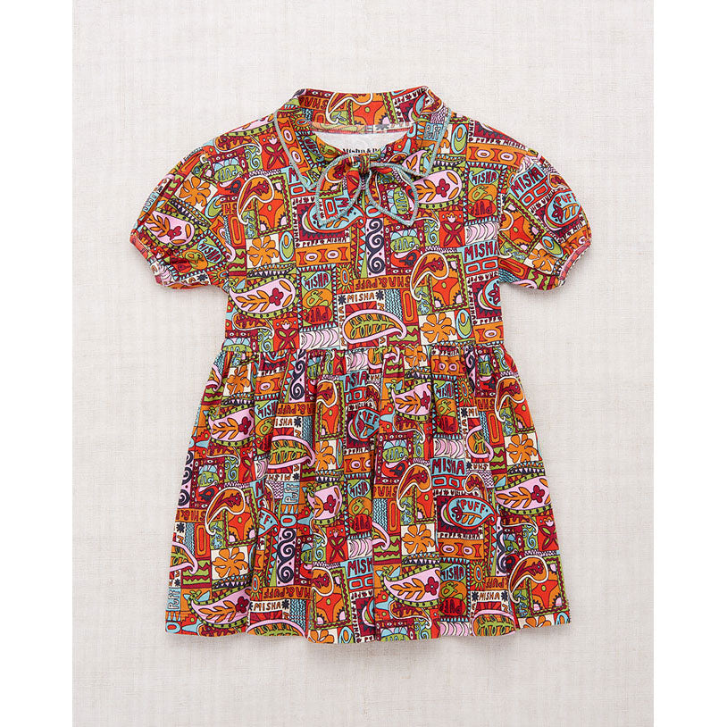 Misha and Puff  Red Flame Groovy Paisley Junior Scout Dress