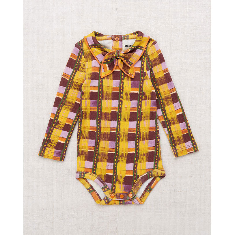 Misha and Puff Plum Watercolor Stripe Scout Onesie