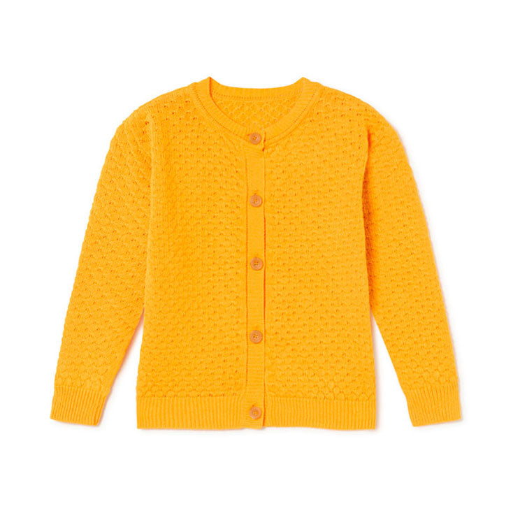 Little Creative Factory Orange Monobloc Knit Cardigan