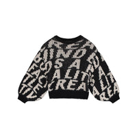 Little Creative Factory Black LCF Jacquard Ballon Sleeve Sweater