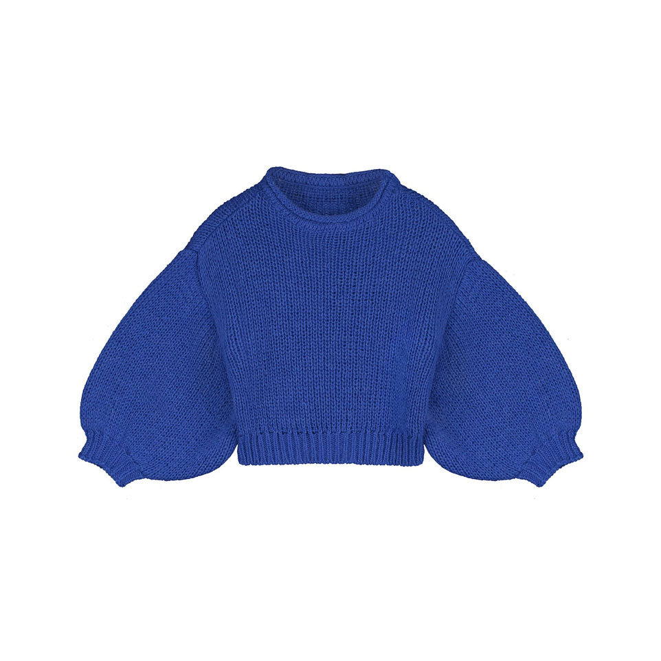 Little Creative Factory Blue British Ballon Sleeve Sweater