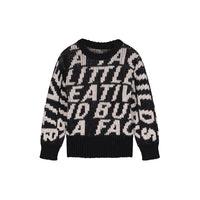 Little Creative Factory Black LCF Jacquard Knit Sweater