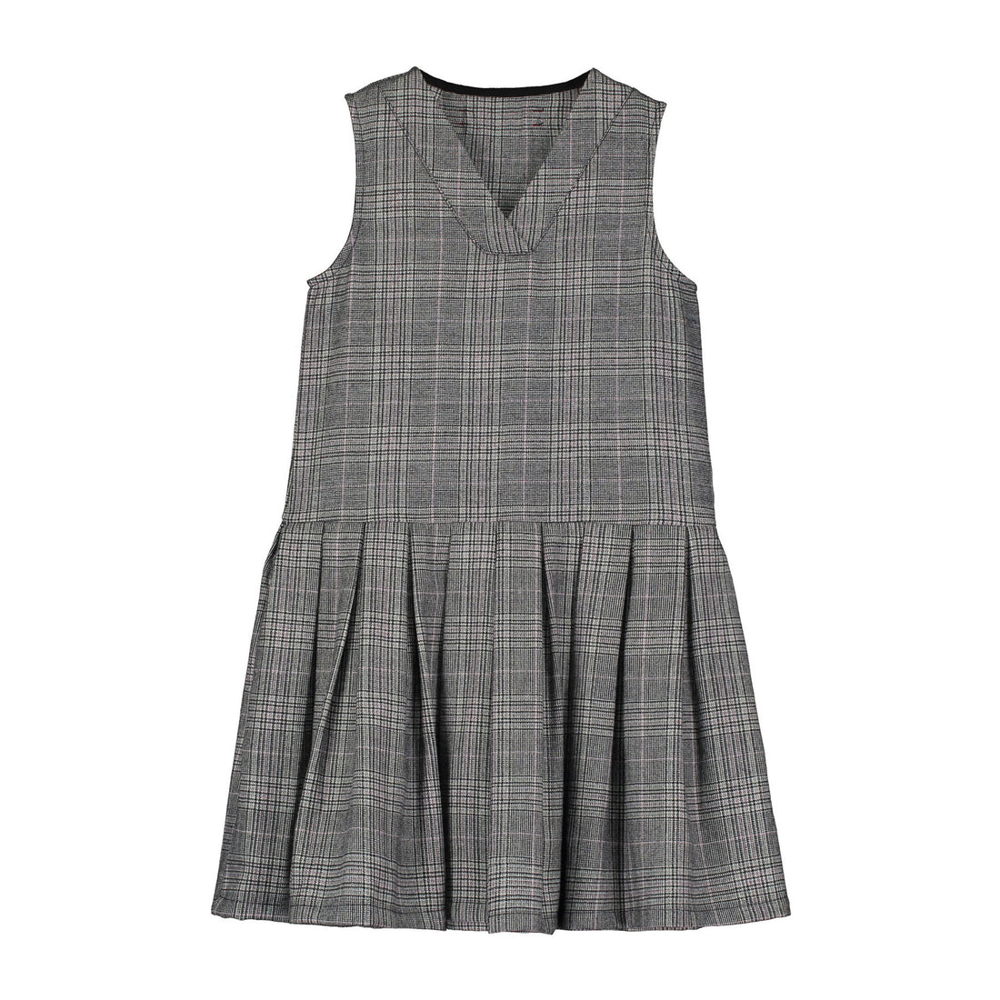 Little Creative Factory Grey Plaid Harpa Pleated Dress