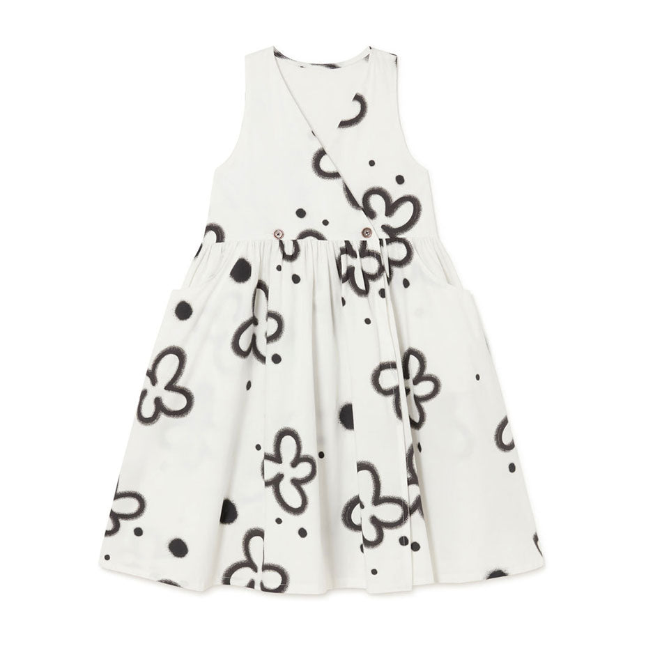 Little Creative Factory White Wonderbloom Wrap Dress