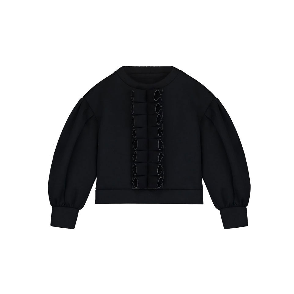Little Creative Factory Black Neoprene Ruffle Sweatshirt