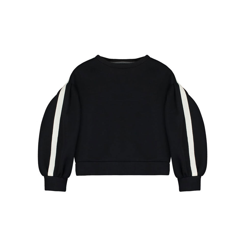 Little Creative Factory Black Neoprene Striped Ballon Sweatshirt