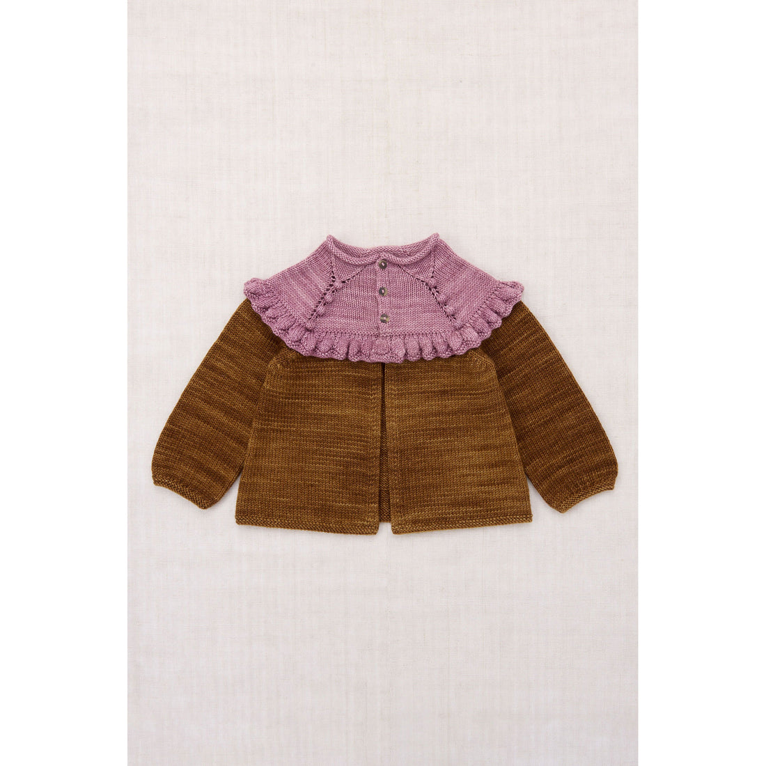 Misha and Puff Nutmeg Ruffle Cardigan