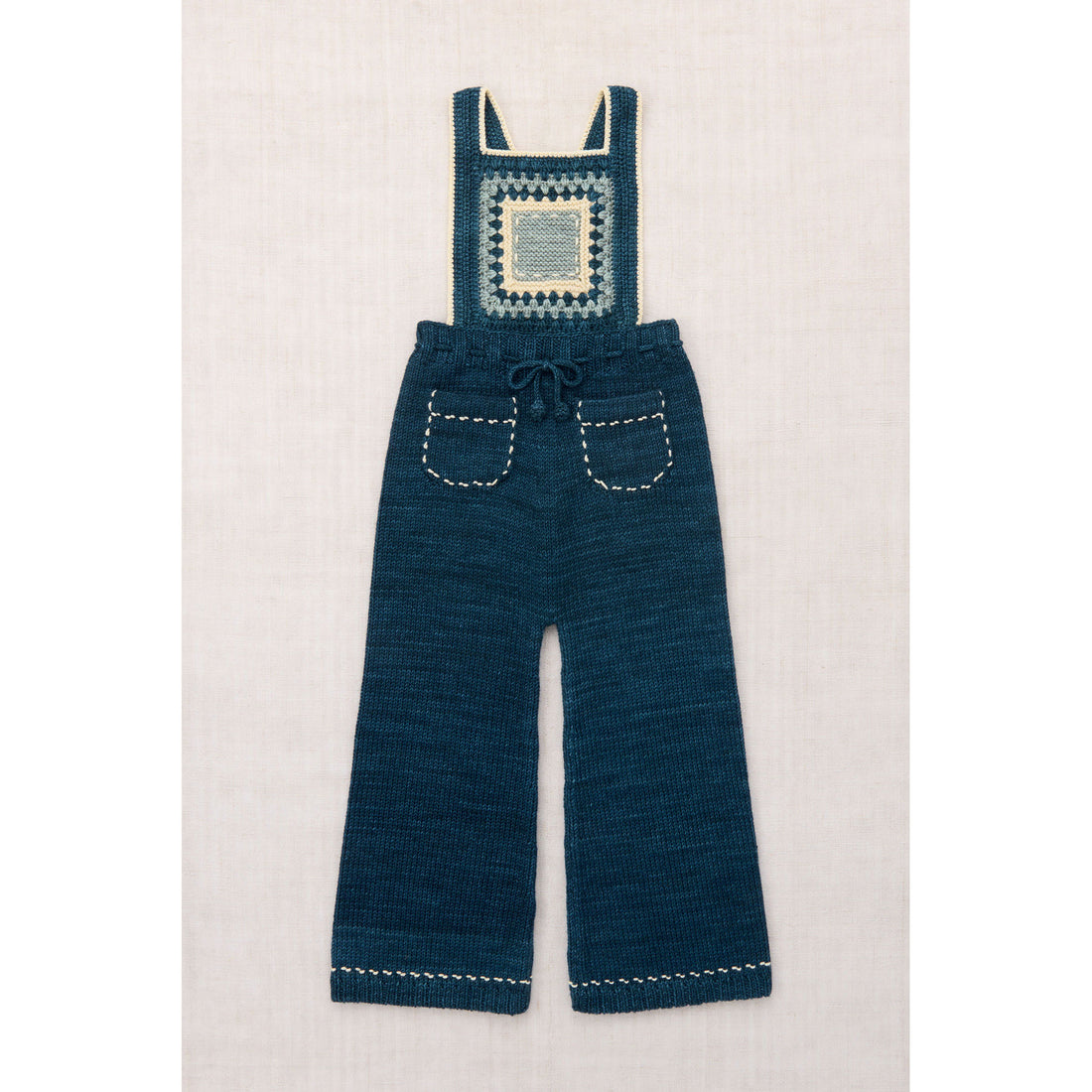 Misha and Puff Marine Blue Running Stitch Overall