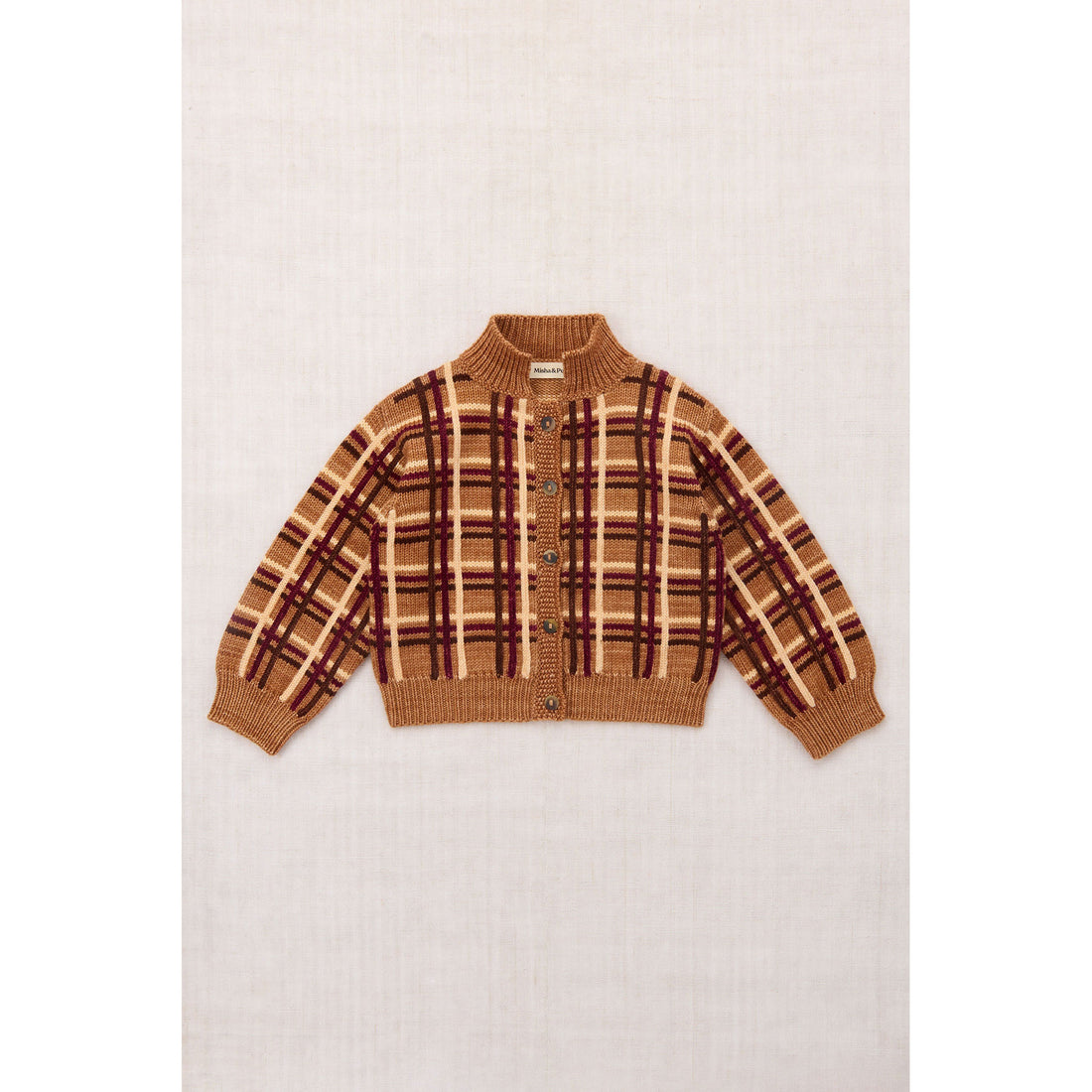 Misha and Puff Rose Gold Plaid Davis Cardigan