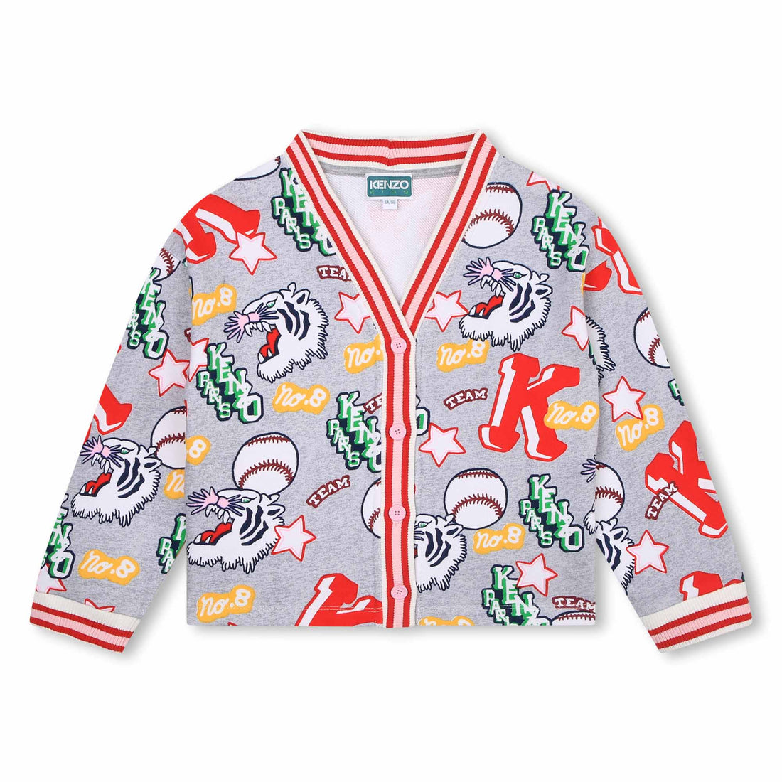 Kenzo Light Chine Grey Printed Cardigan