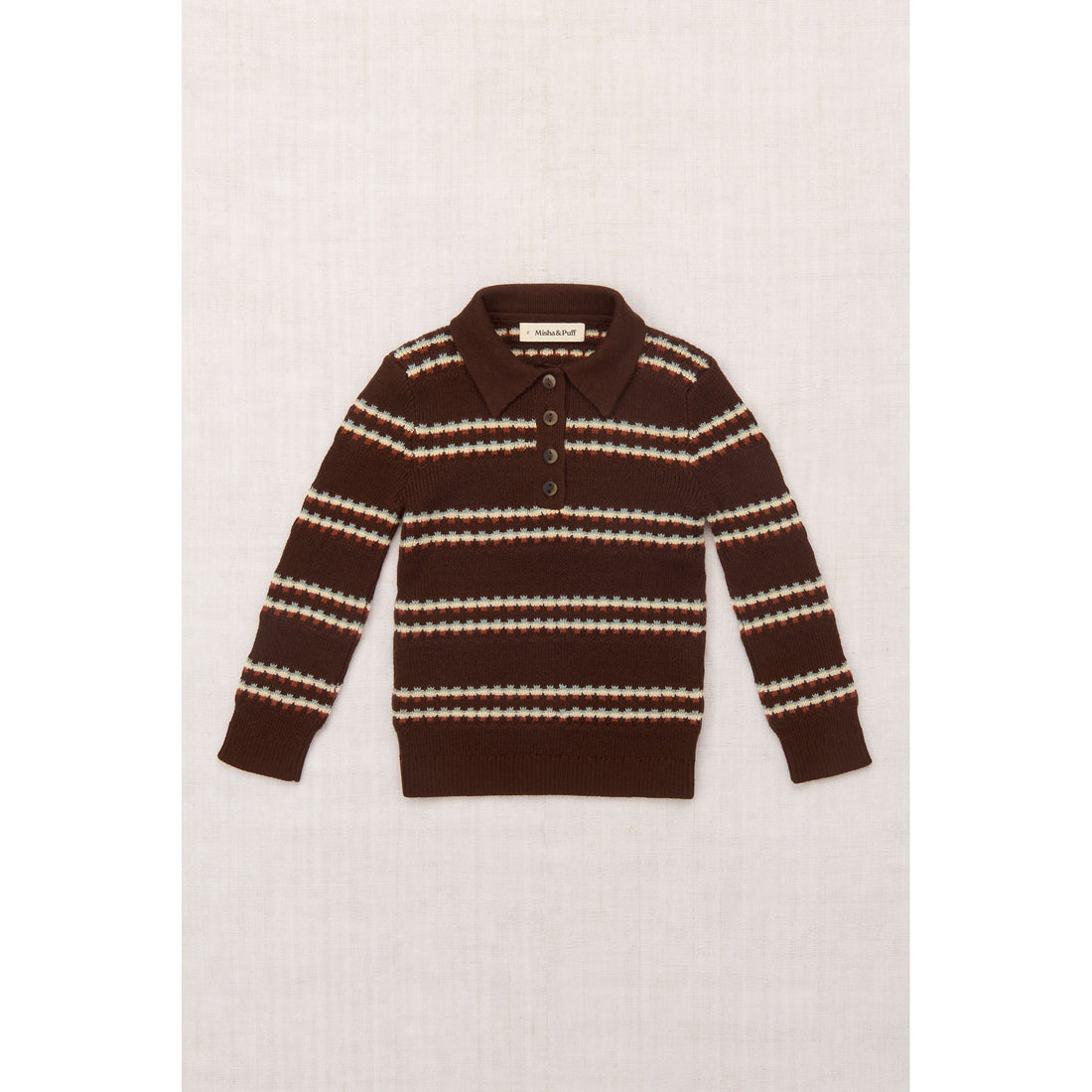 Misha and Puff Dark Roast Beaded Stripe Ari Sweater