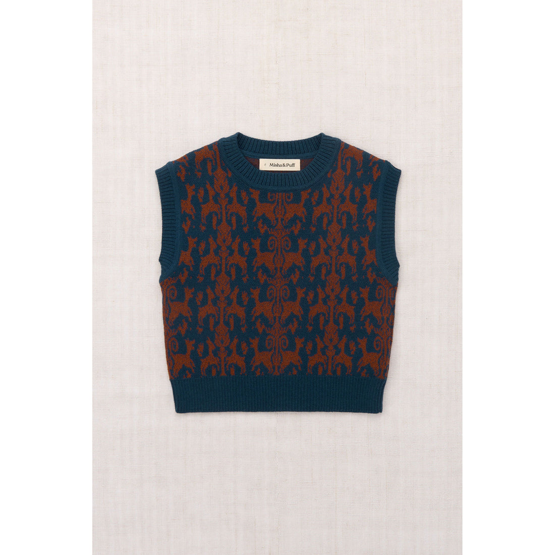 Misha and Puff Marine Blue Fauna Tapestry Jacquard Julien Top