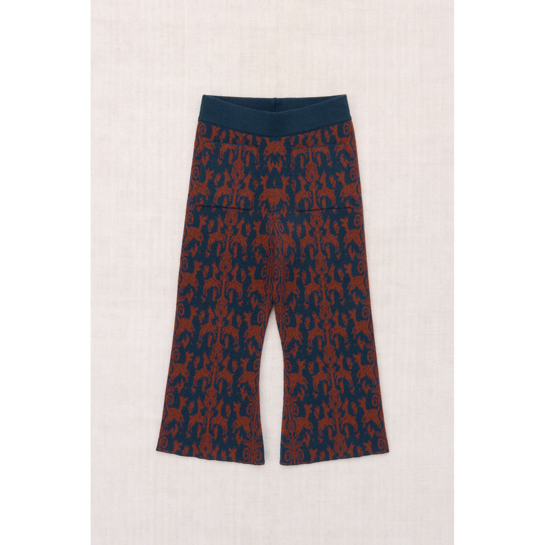 Misha and Puff Marine Blue Fauna Tapestry Jacquard Izzy Pant