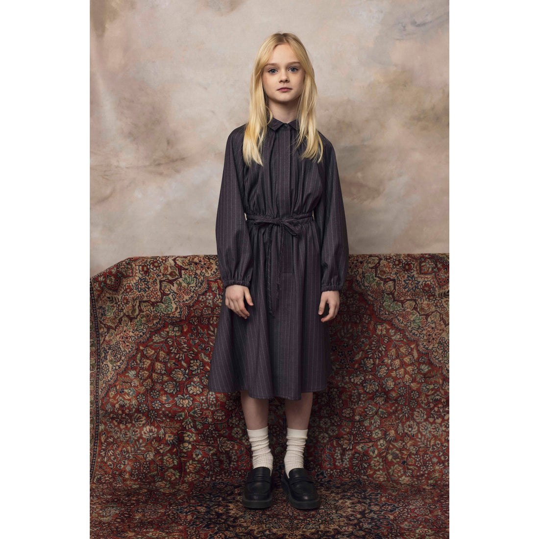 Unlabel Anthracite Stripes Sweep Dress