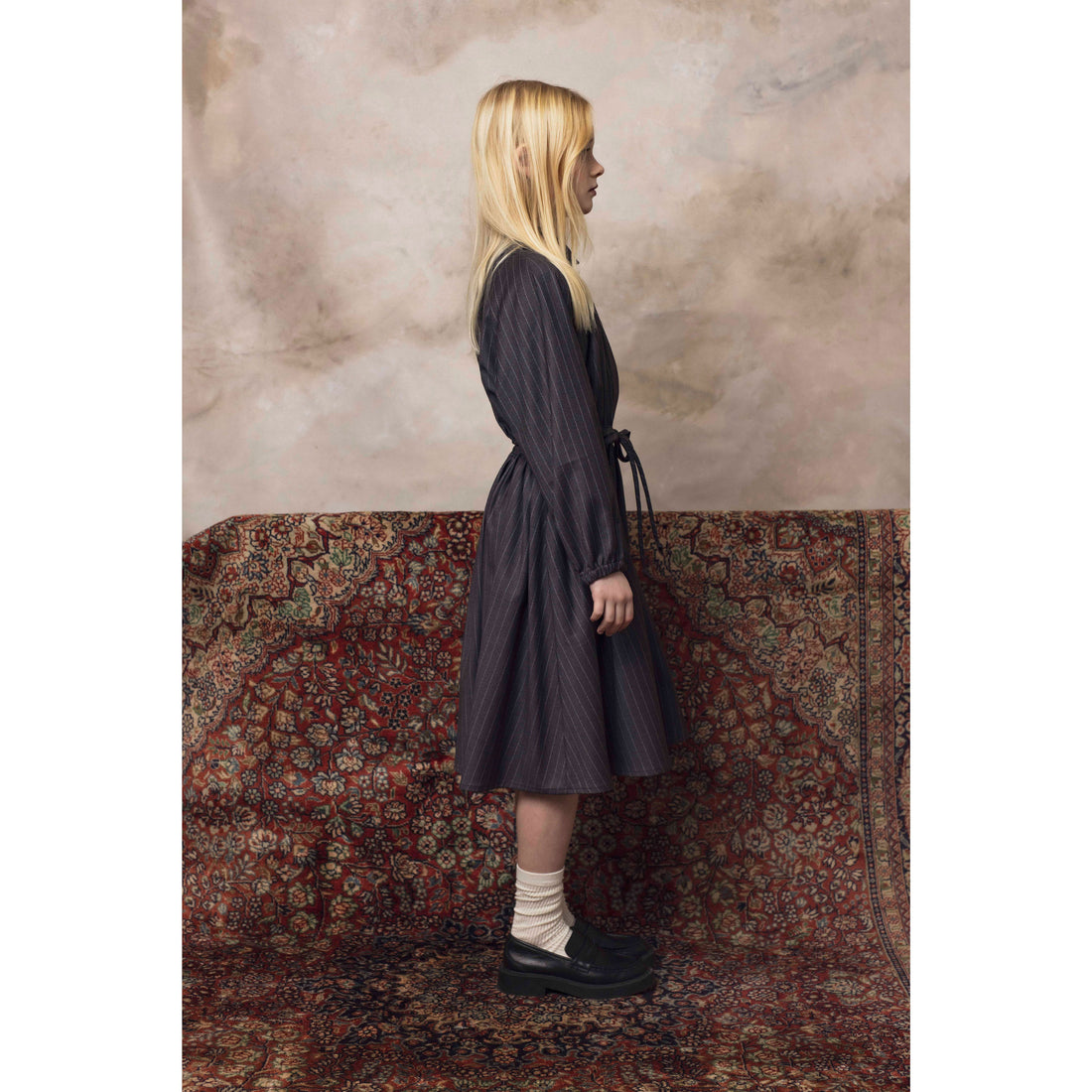 Unlabel Anthracite Stripes Sweep Dress