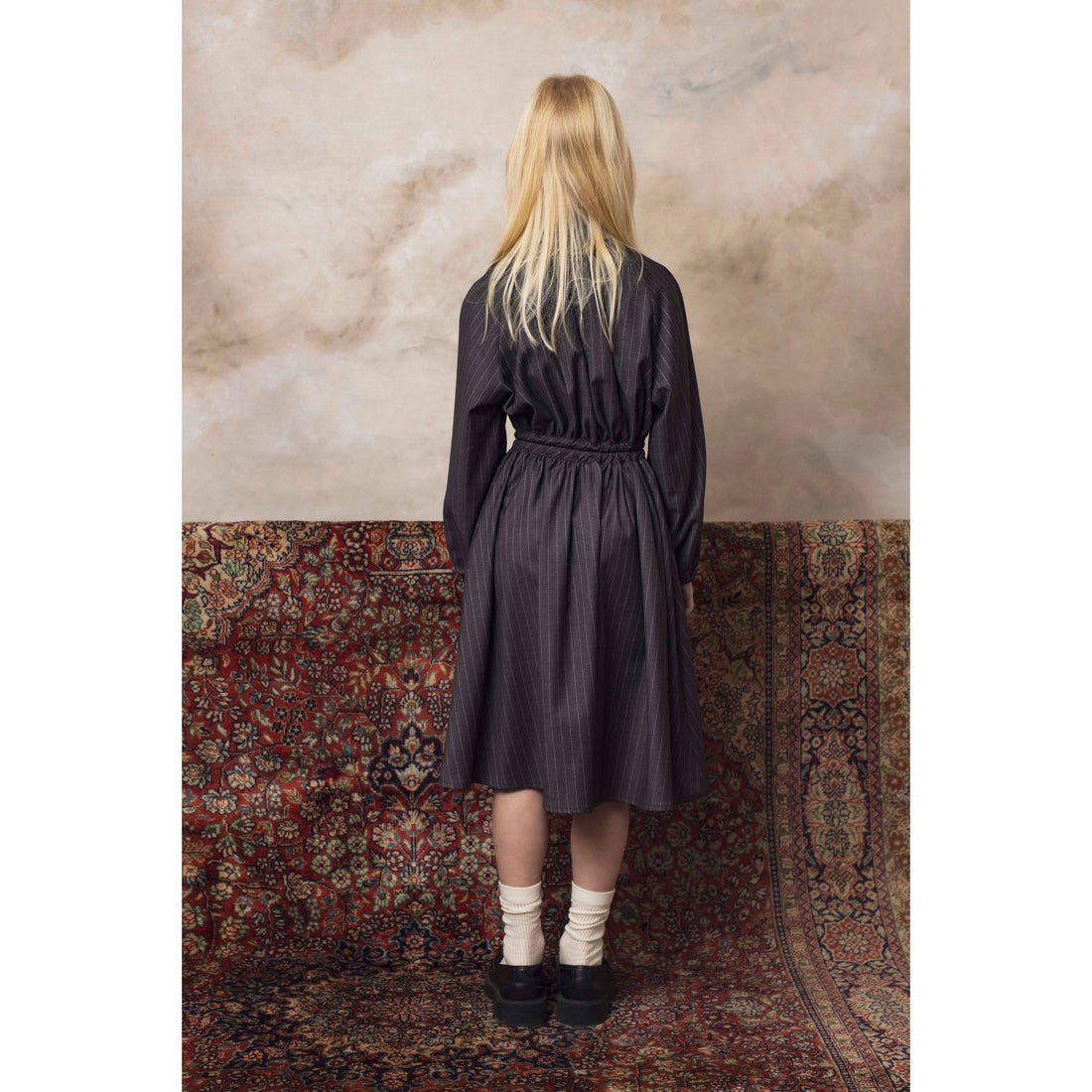 Unlabel Anthracite Stripes Sweep Dress