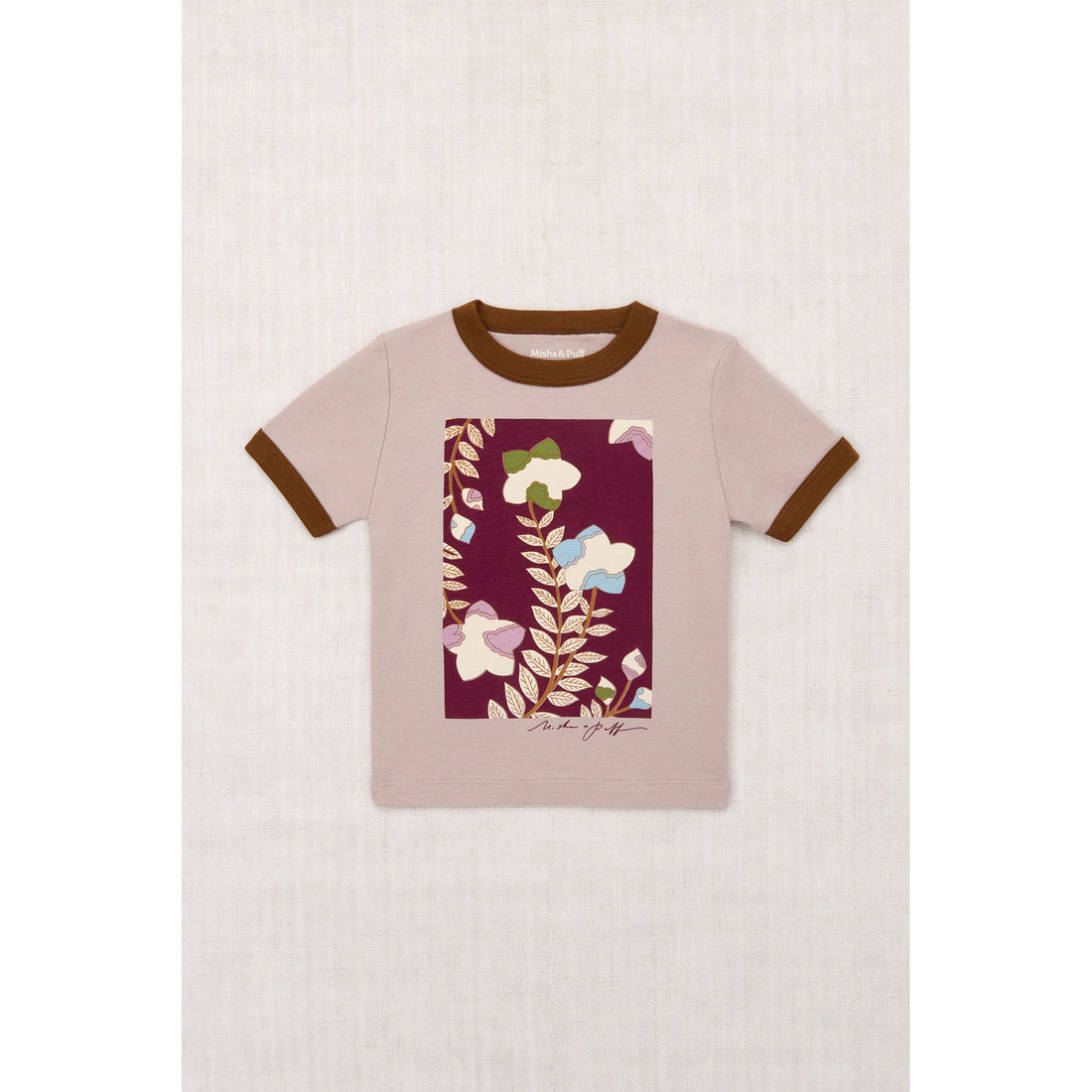 Misha and Puff Turtledove Kikyo Flower Ringer Tee