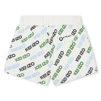Kenzo Ivory Allover Logo Bermuda Shorts