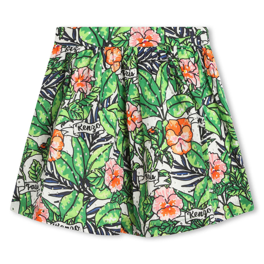 Kenzo Mint Green Floral Skirt